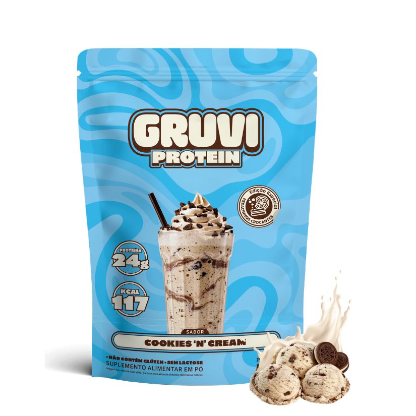 Proteína vegana Gruvi - sabor Cookies n'Cream