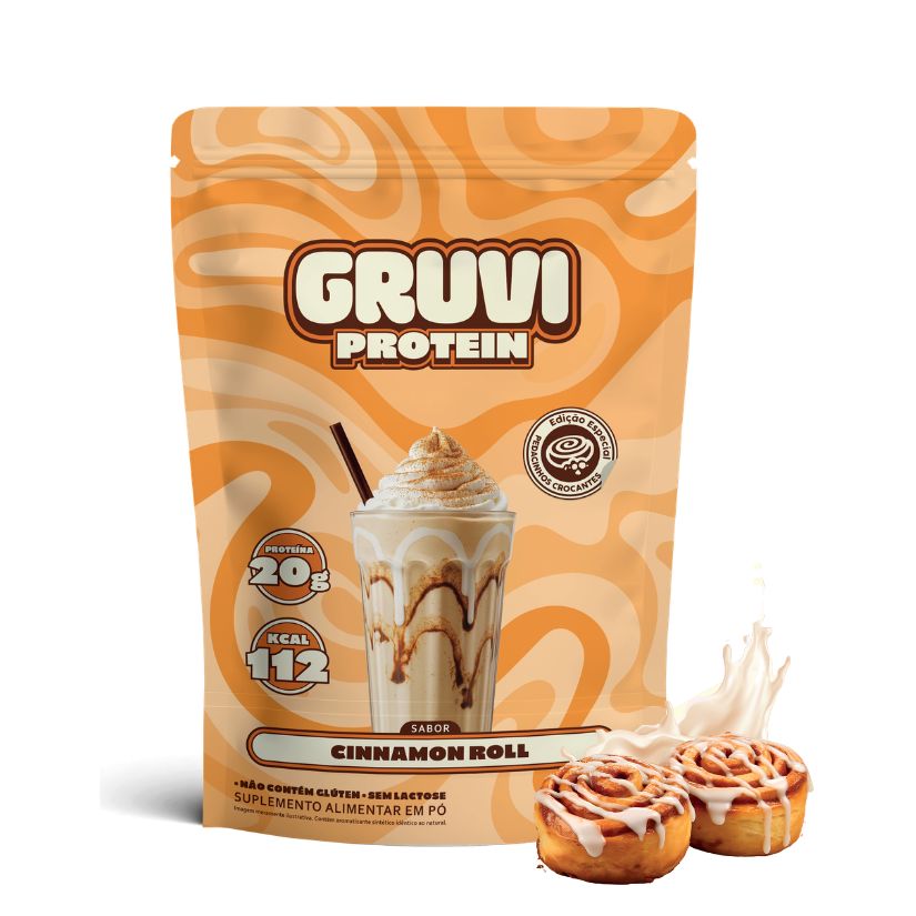 Proteína vegana Gruvi - sabor Cinnamon Roll