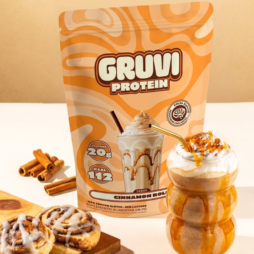 Proteína vegana Gruvi - sabor Cinnamon Roll