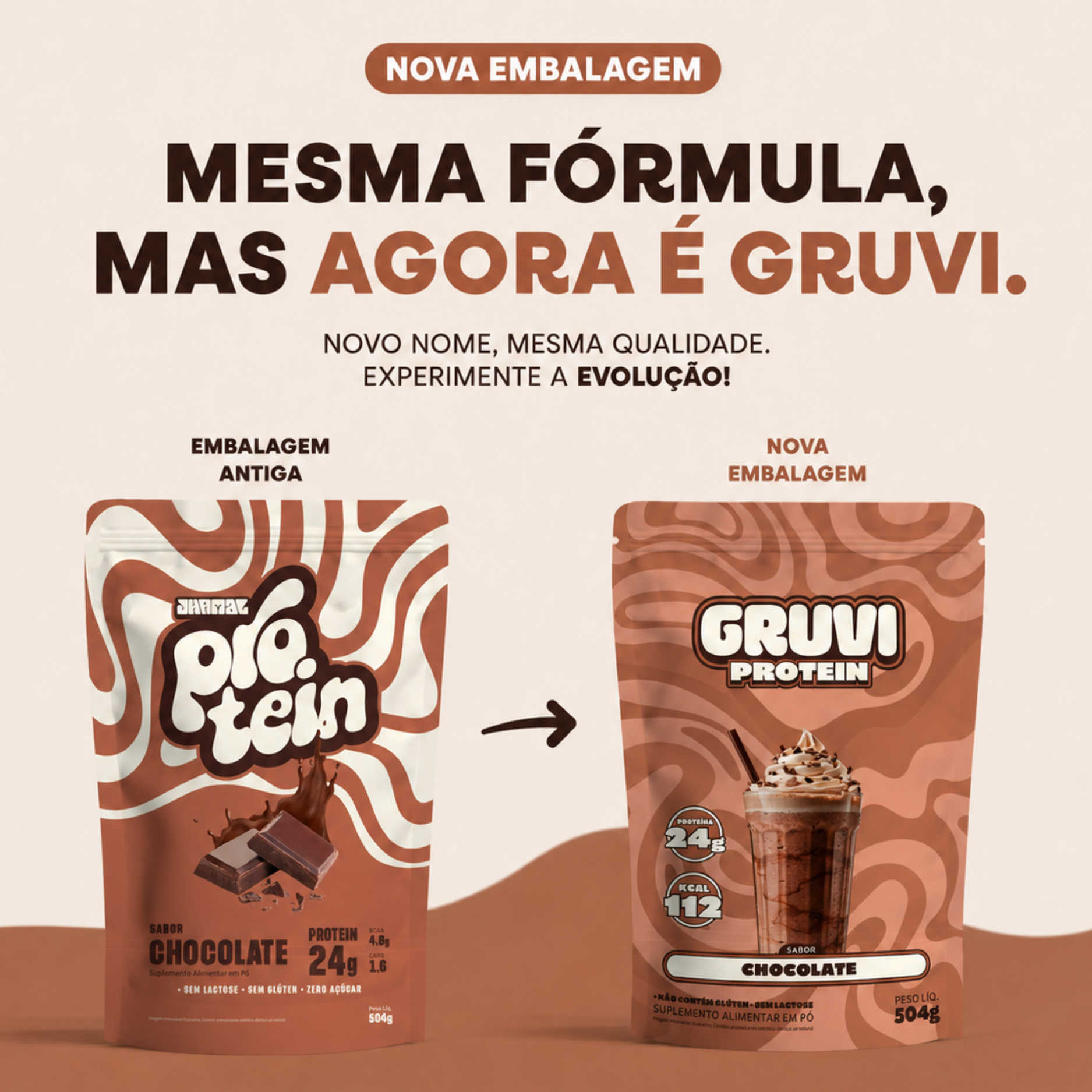 Proteína vegana Gruvi - sabor Chocolate